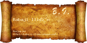 Babaji Ilián névjegykártya