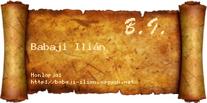 Babaji Ilián névjegykártya